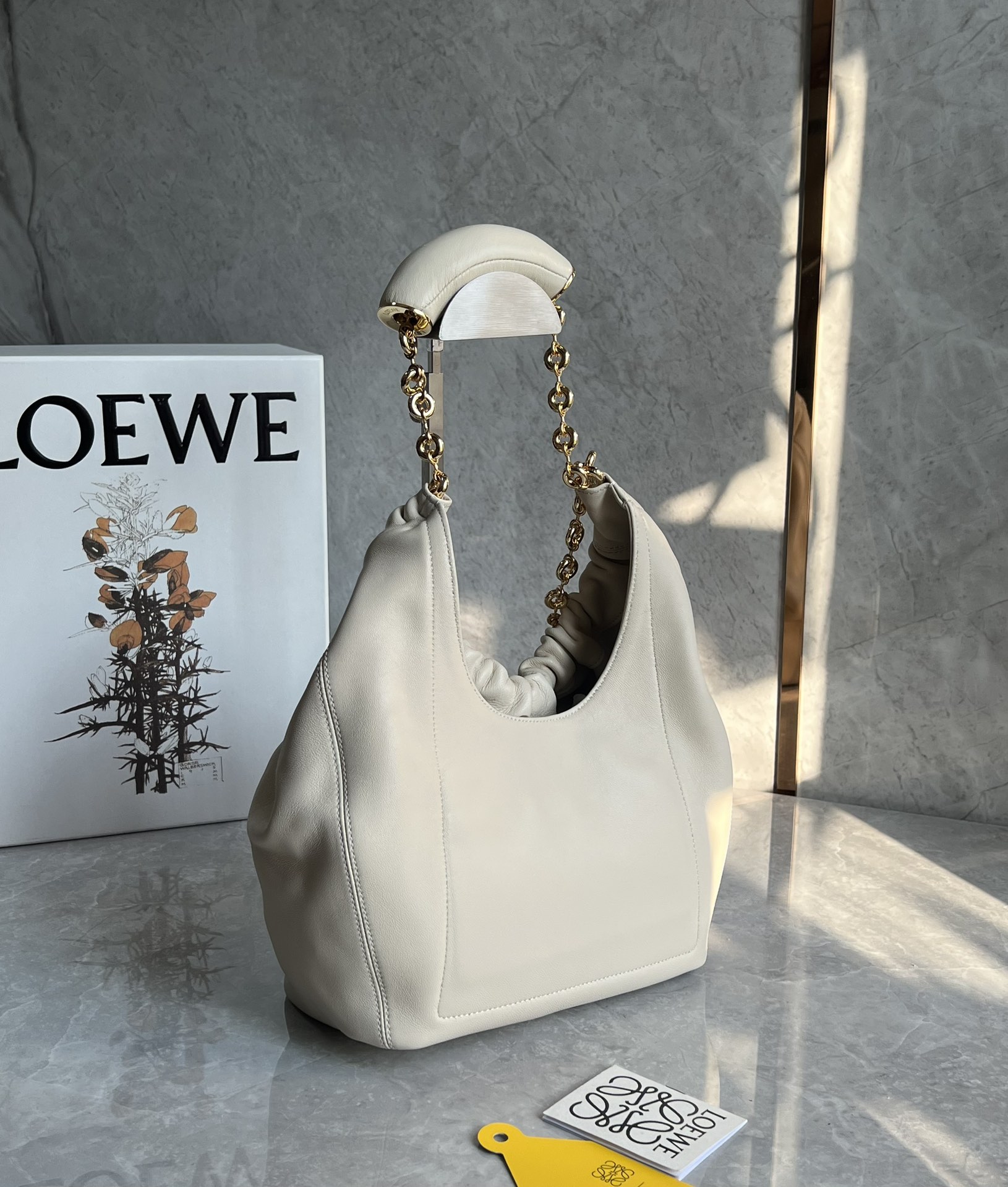 Loewe Medium Squeeze Bag in Mellow Nappa Lambskin Sea Salt